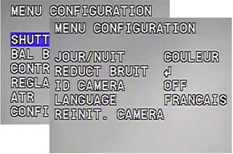 Menu de réglage caméra de surveillance Menu de réglage caméra de surveillance